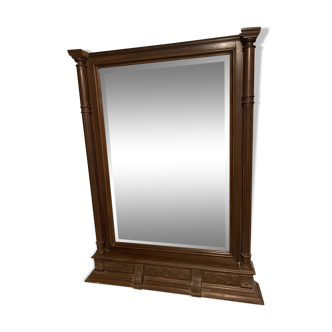 Oak trumeau mirror
