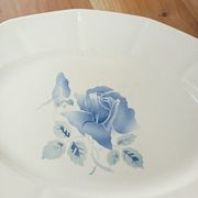 Plat ovale Digoin rose bleue