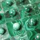 Vintage solitaire game in malachite, African work, 1960s-1970s.