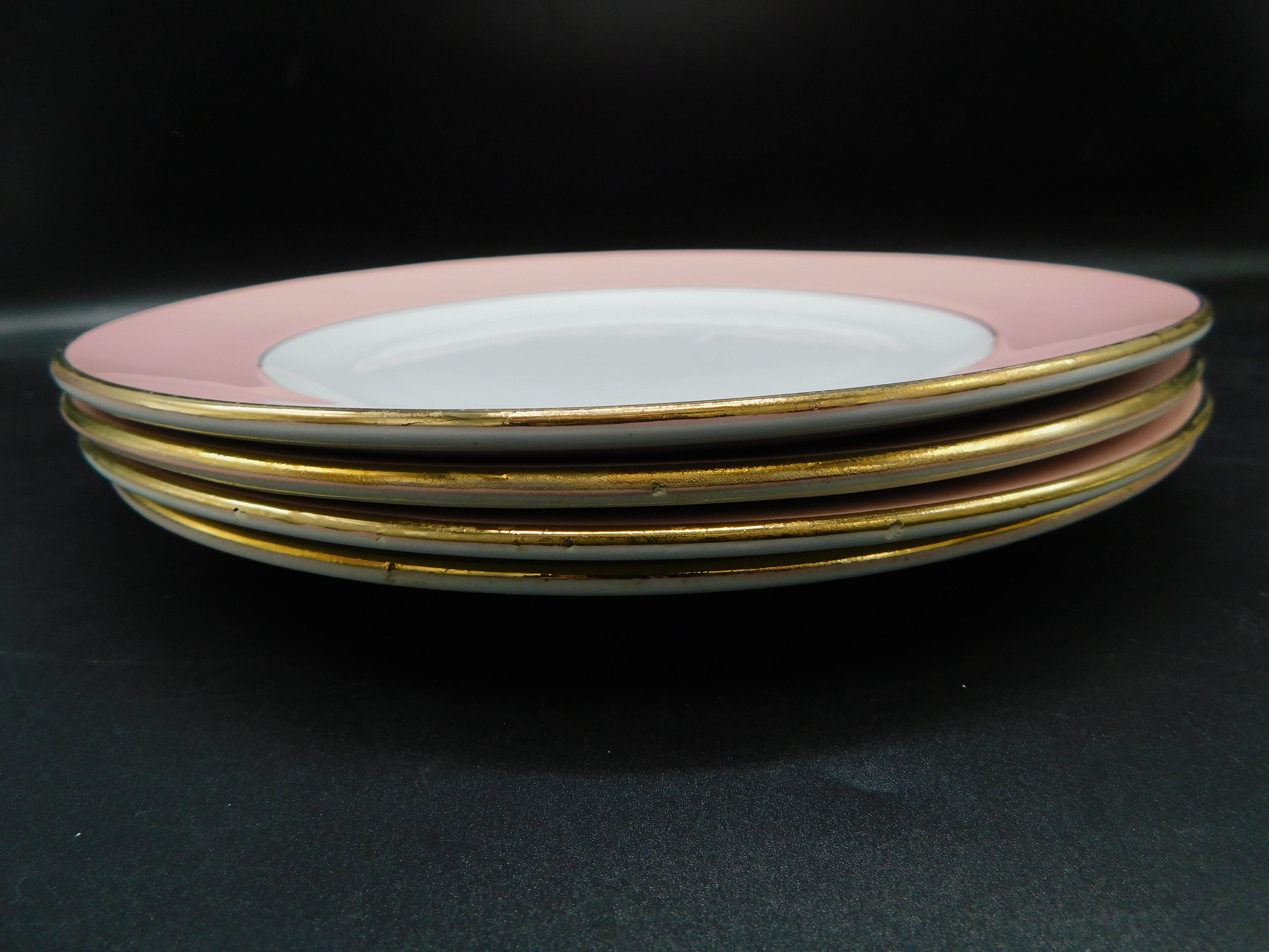 Set de 4 assiettes plates - L'Amandinoise - Rose pastel