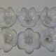 Set of 6 Bohemia Glass Flower Dessert Bowls, Czechoslovakia, circa 1960