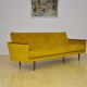 Yellow velvet sofa with fold-out function, 1960s
