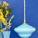 Vintage blue opaline suspension globe
