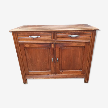 Buffet bas parisien en bois 2 portes 2 tiroirs