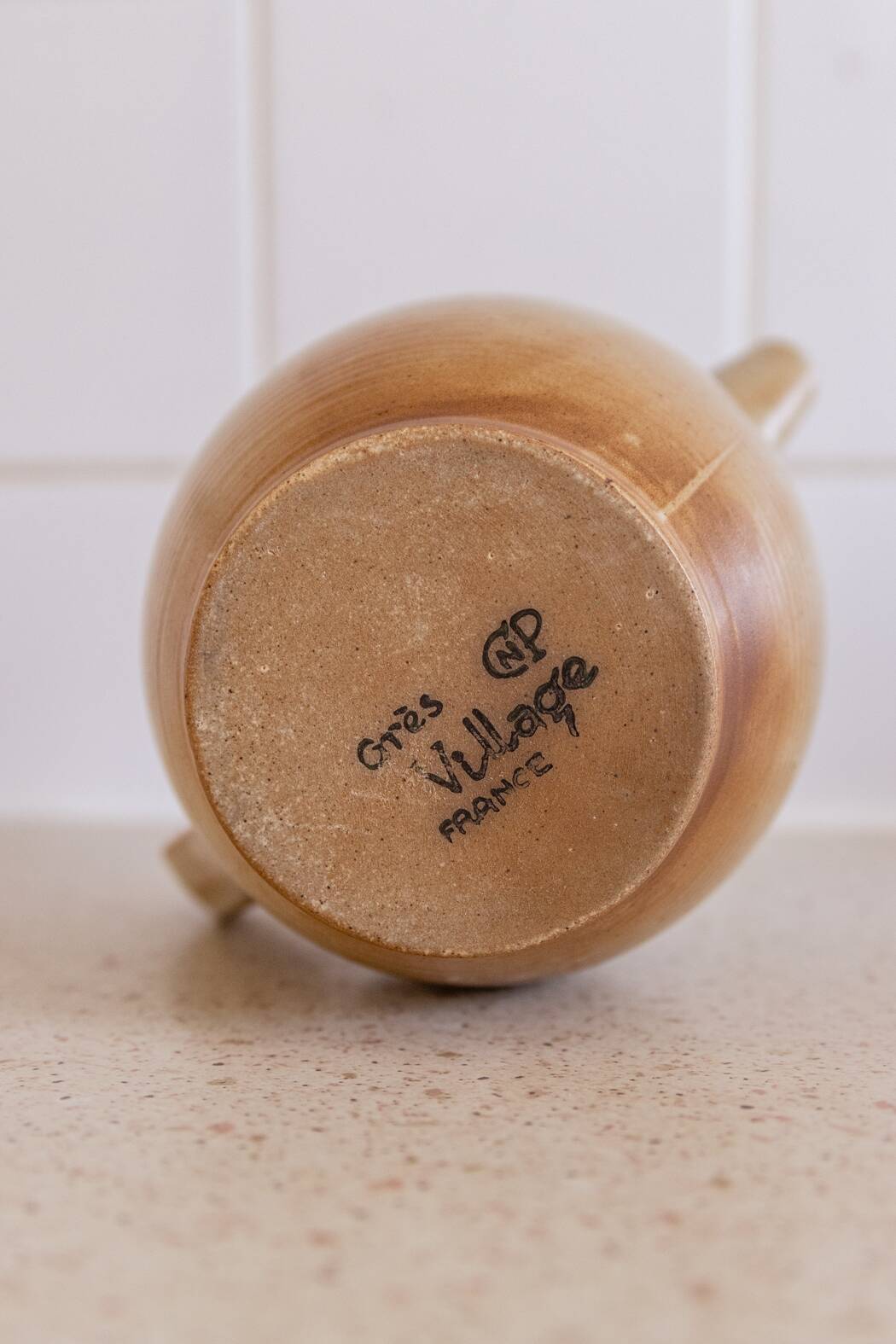 Cnp village stoneware pitcher France