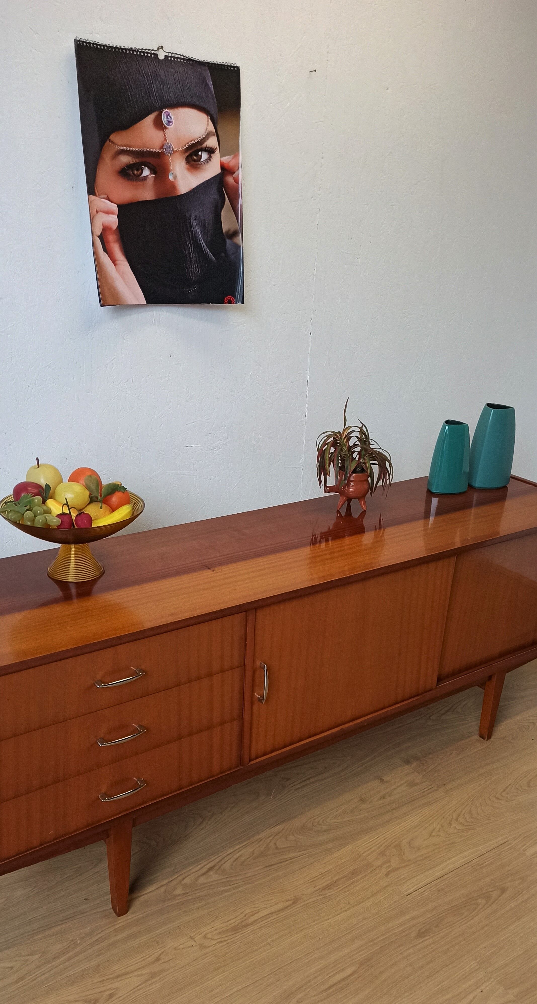 Modernist long sideboard of the 1970s.