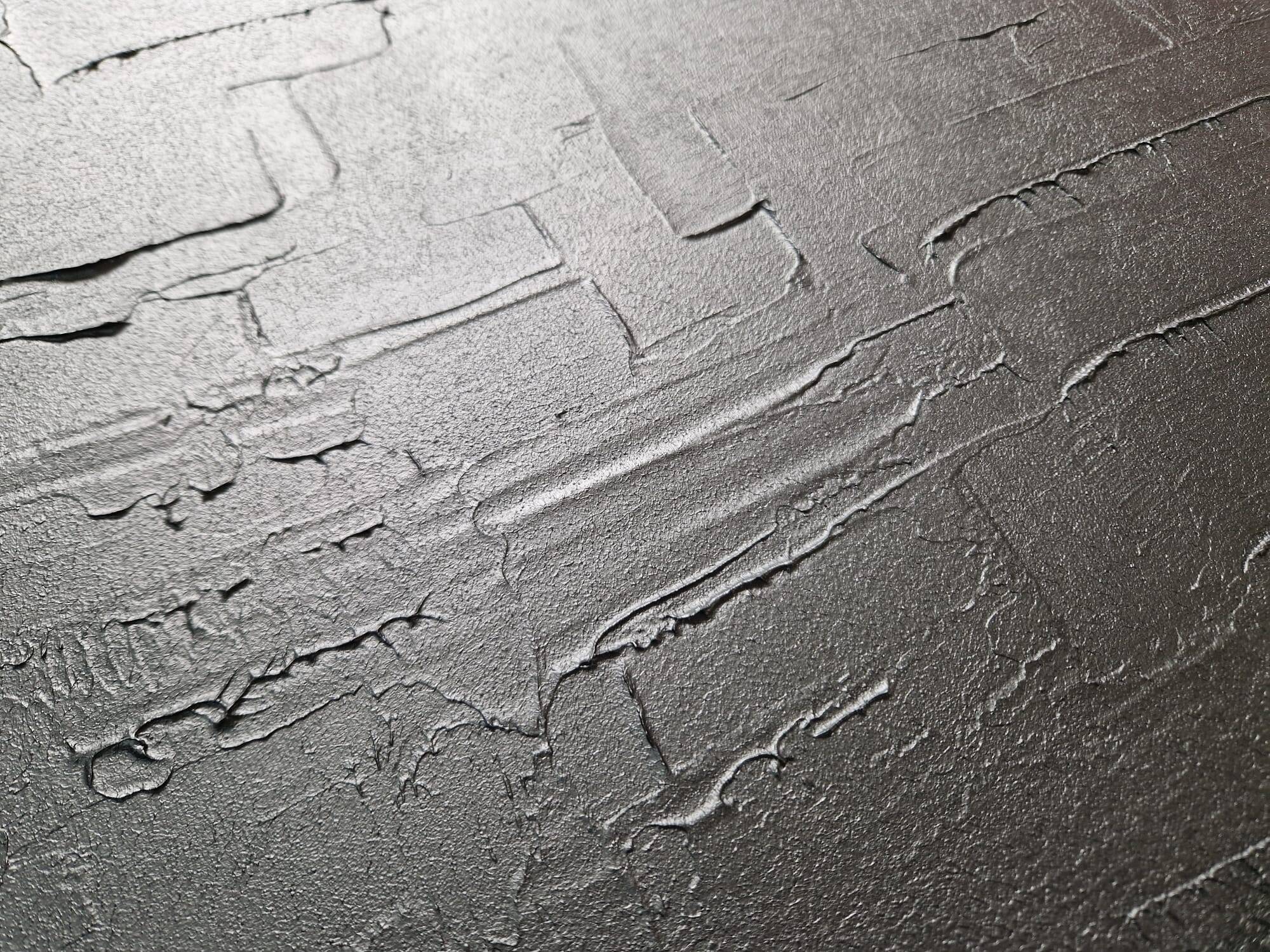 Monochrome black minimalist abstract painting
