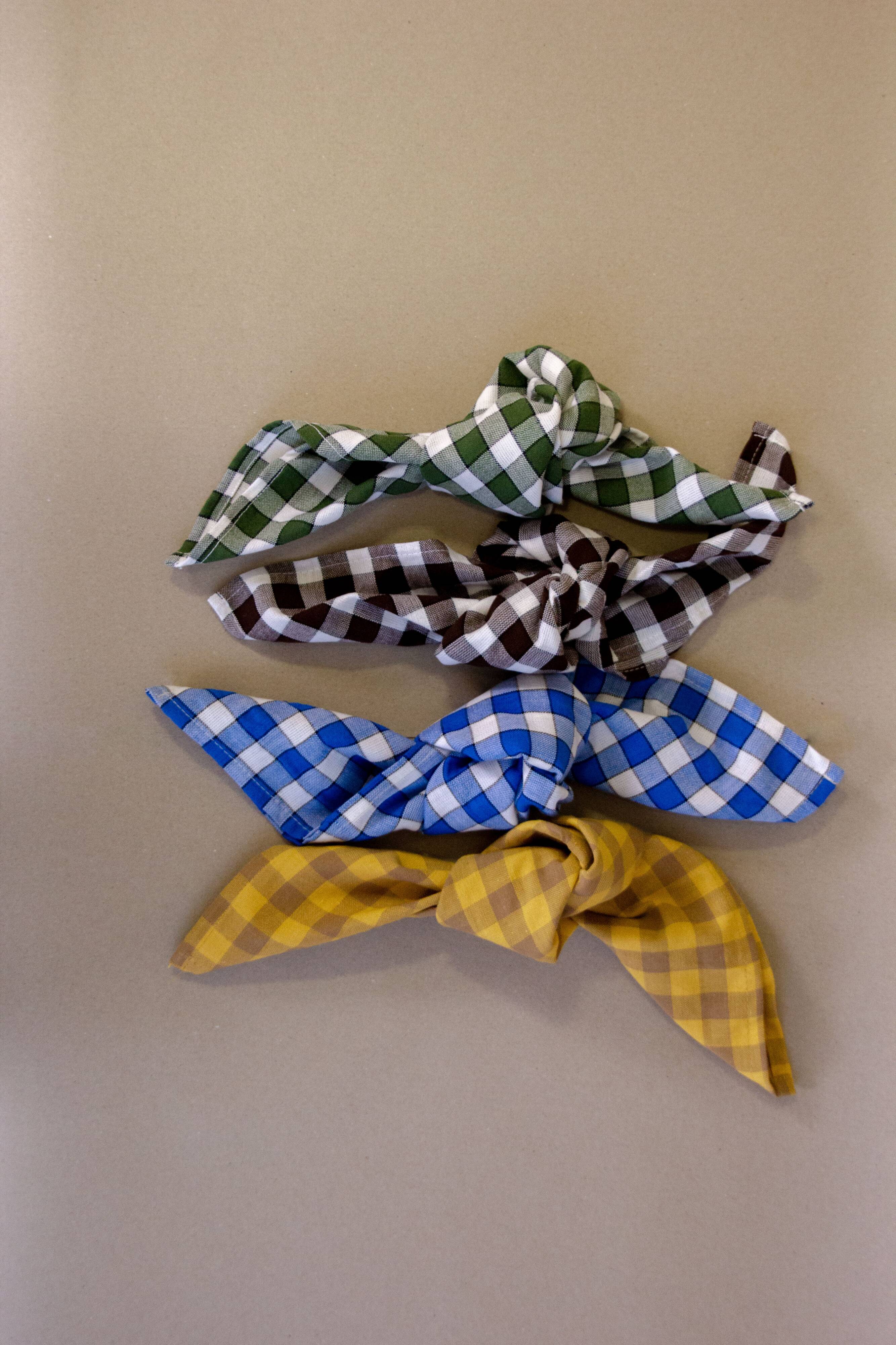 Serviette de table bistrot, carreaux ocres