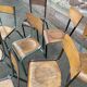 Set of 10 vintage mismatched industrial chairs mullca
