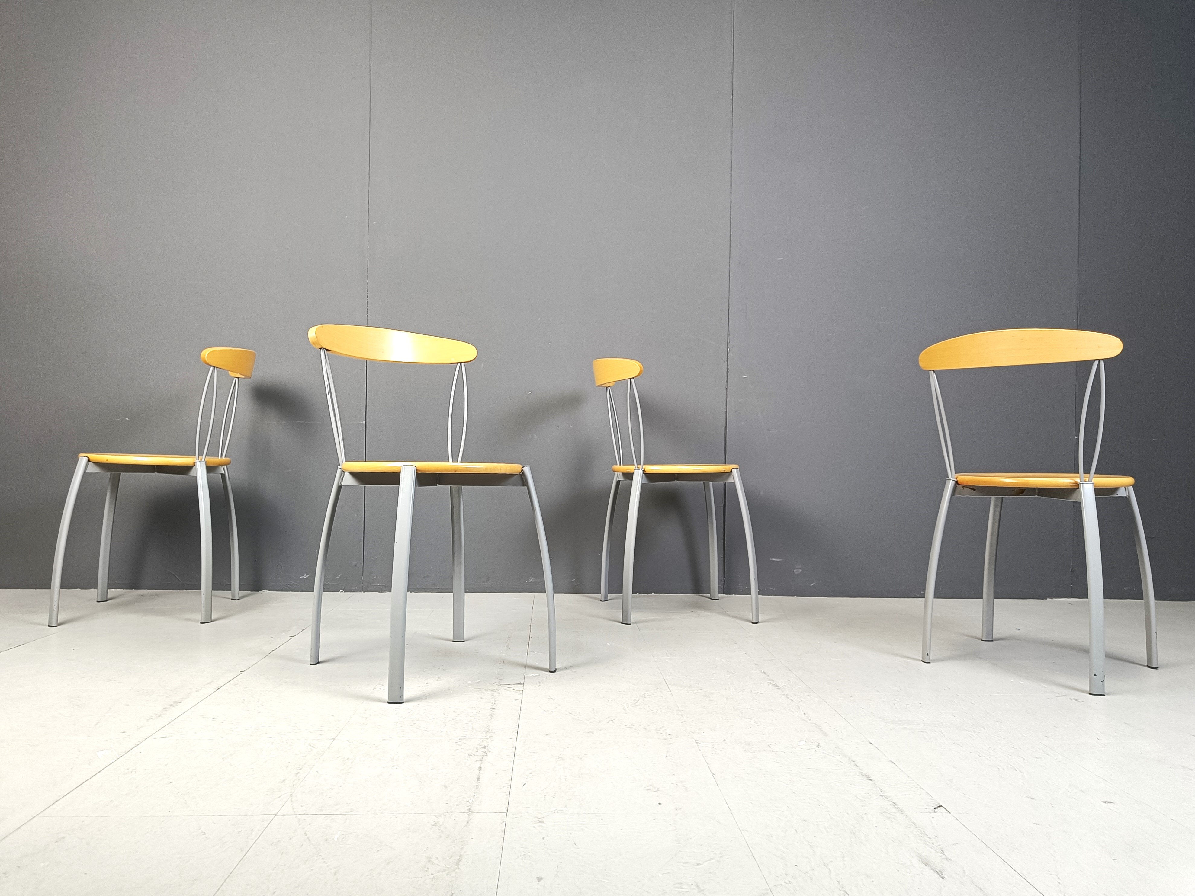 Vintage postmodern Italian dining chairs, 1990s