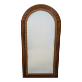Miroir en bois et rotin