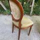 4 chaises Louis XVI médaillon bois massif et velours doré