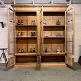 Showcase bookcase early XX th in solid oak