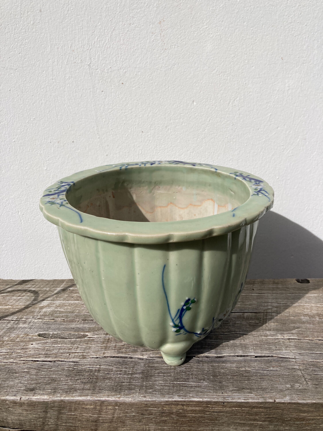 Chinese blue ceramic pot cover