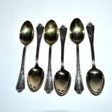 DEETJEN Lot of 6 silver-plated metal moka teaspoons Louis XV Rocaille no. 25