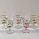 7 multicoloured stemmed glasses from the 1950s