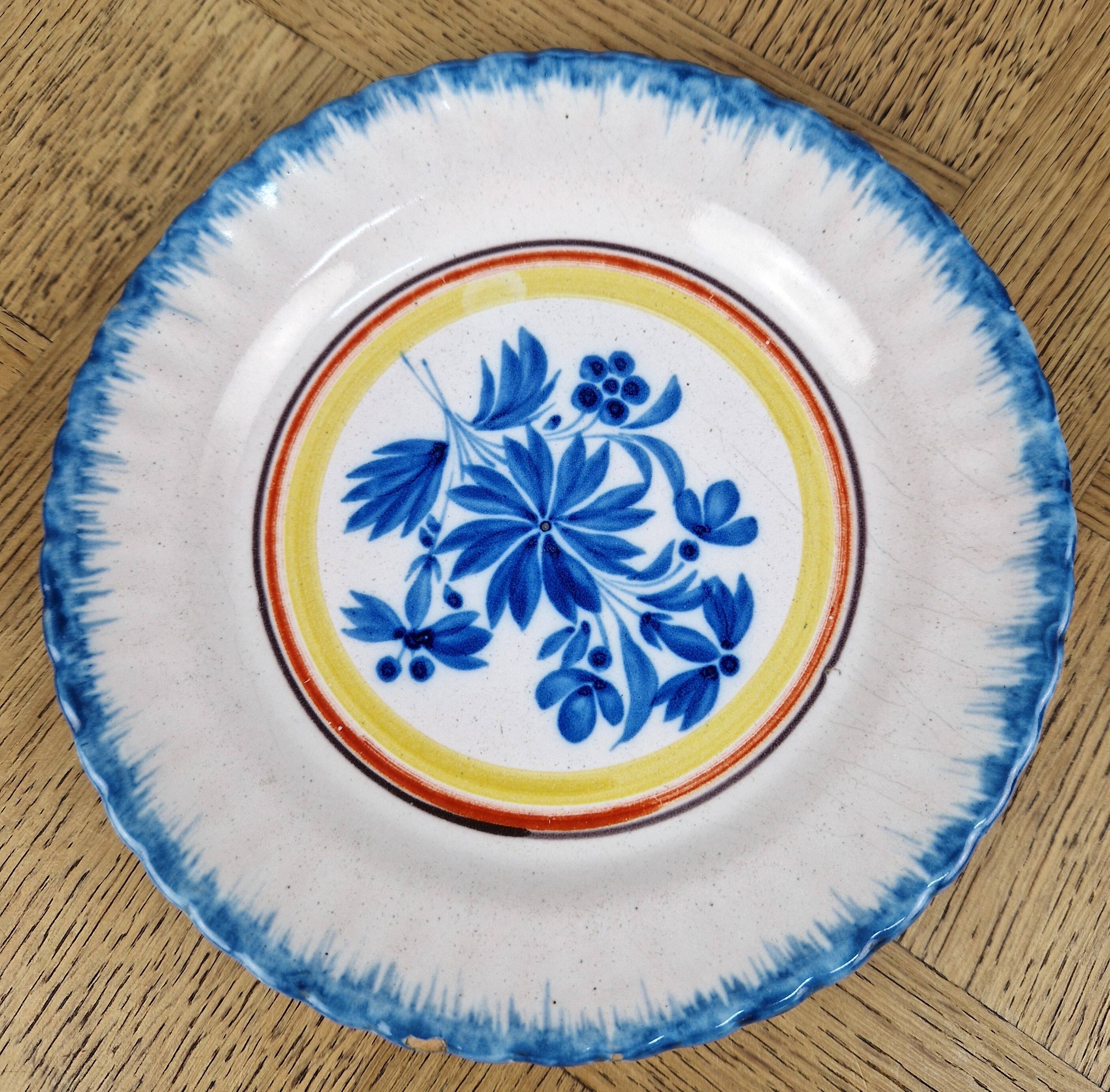 Old Auvillar faience plate - decorative plate