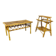 Table basse rotin années 60 et porte revue bambou