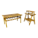 Table basse rotin années 60 et porte revue bambou