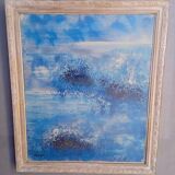 Oil painting on canvas signed abstract ep 1960