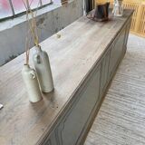 XXL walnut trade counter with multiple drawers