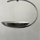 "Les Actuelles" chrome metal arc design pendant light by Lucien Gau, Paris 1960