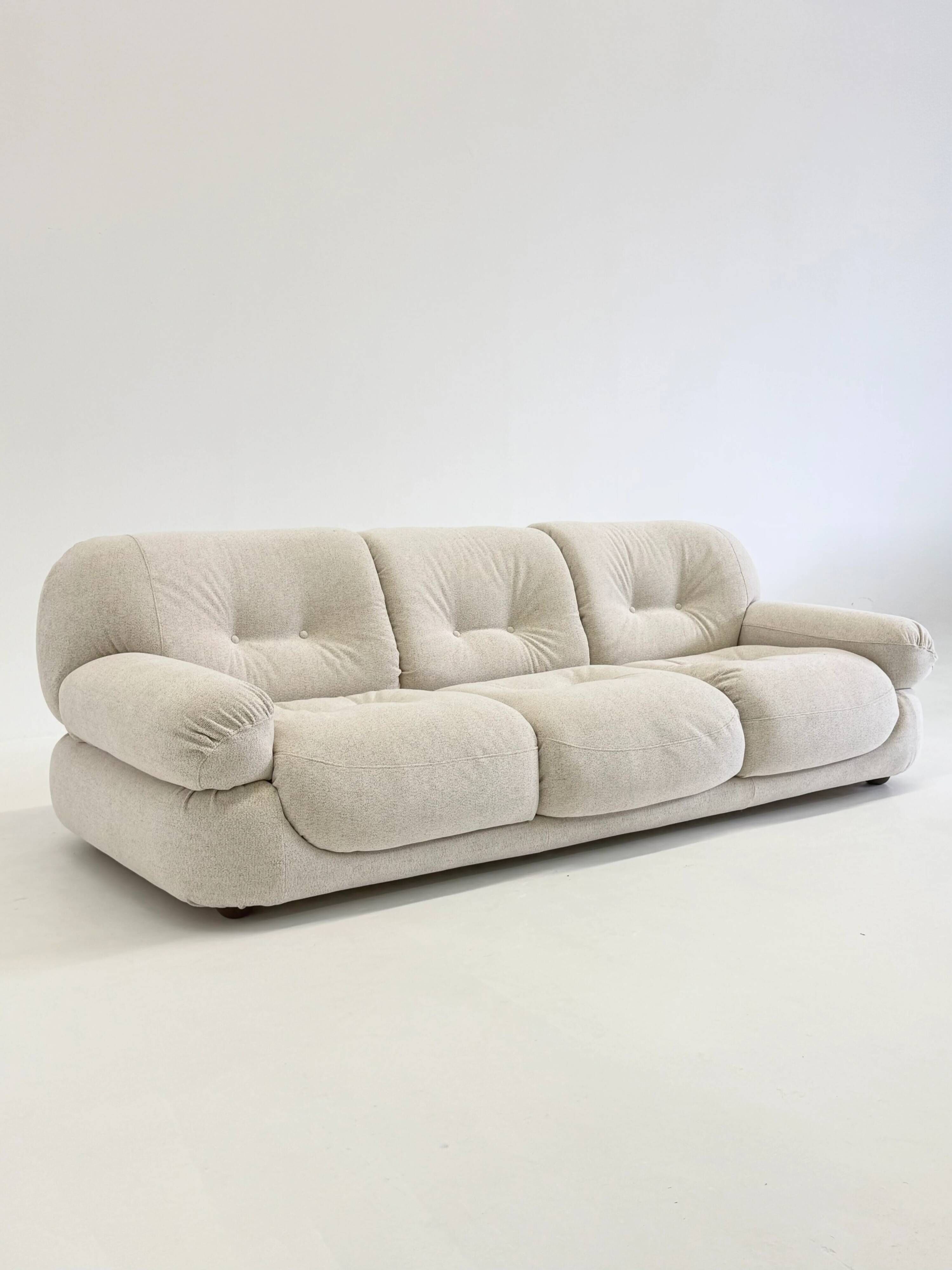 Sapporo three-seater sofa by Mario Marenco for Mobil Girgi in cream