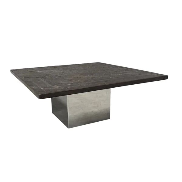 Table basse en pierre et acier par Draenert, années 1970