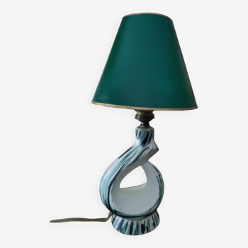 Lampe céramique verte vintage