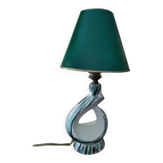 Lampe céramique verte vintage