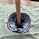 Flamed enamelled ceramic candle holder