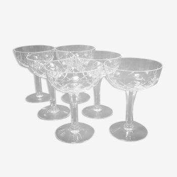 Set of 6 champagne glasses