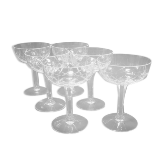 Set of 6 champagne glasses