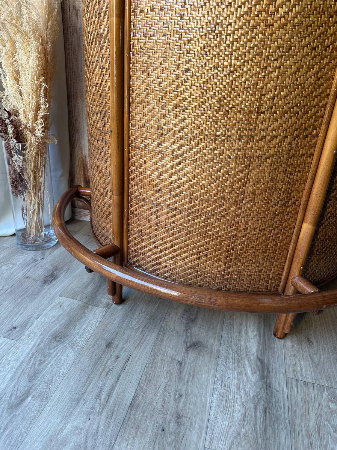 Rattan and cane bar, 1970s