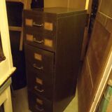 ﻿5-drawer filing cabinet ex army industrial furniture circa 1940
