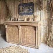 Magnifique Ancien Comptoir De Commerce En Chêne À Nombreux Tiroirs