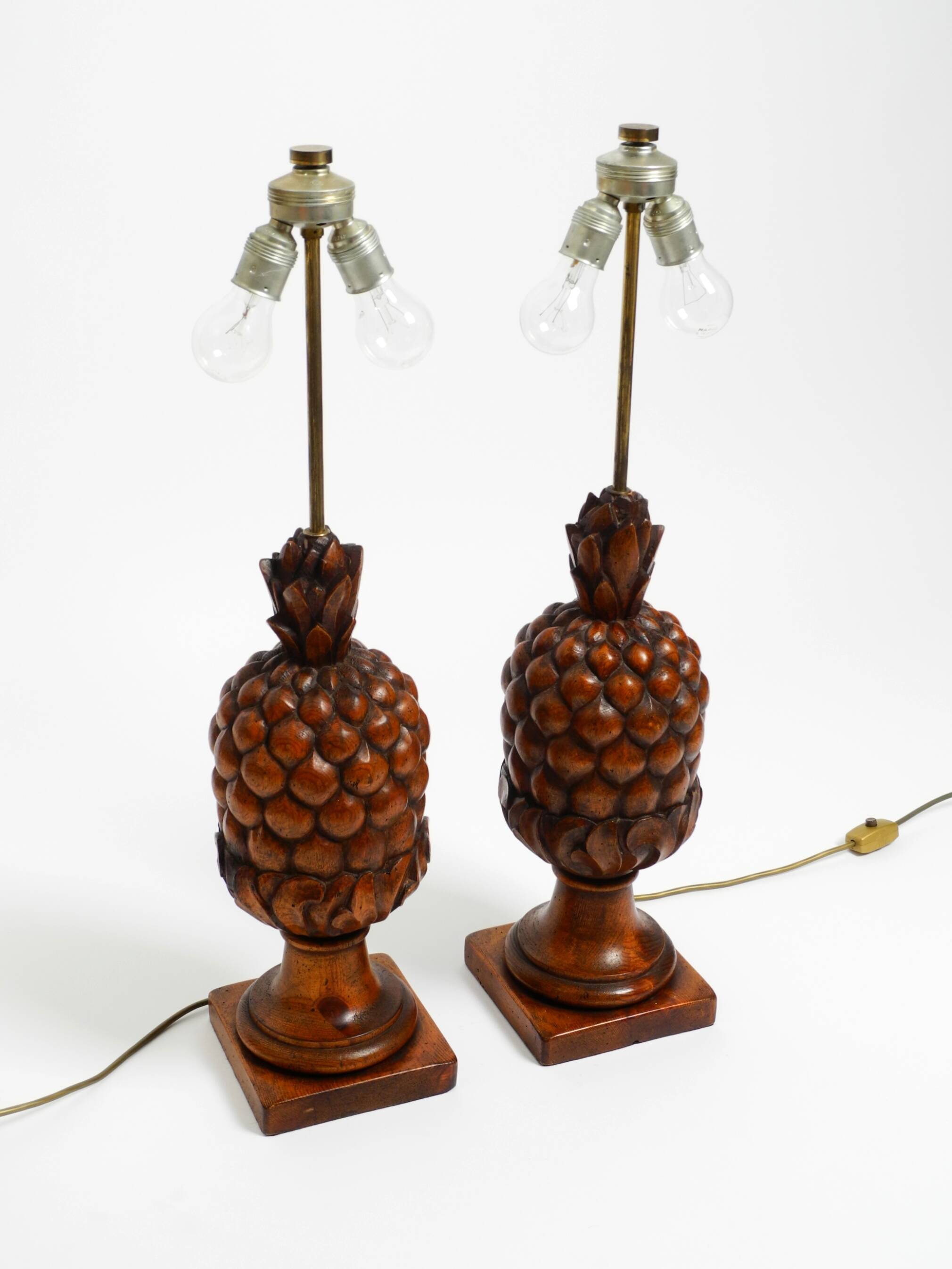 Pair of very decorative large Mid Century Modern "Pineapple" table lamps ma