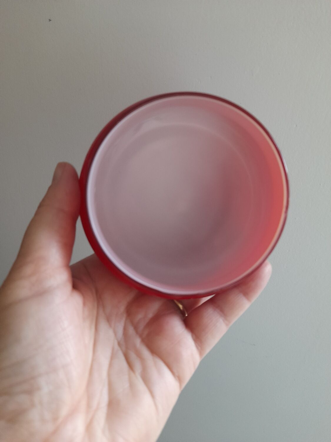 Italian candy box in red opaline