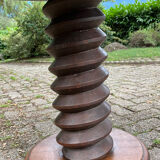 Pedestal table oak screw vintage press