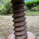 Pedestal table oak screw vintage press