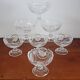 Set of 7 Arques crystal dessert bowls, Passereaux, bird decor