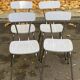 4 beige Formica and steel kitchen chairs from the 1970s