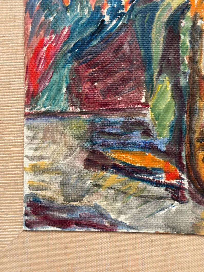 Original Swedish Oil on Panel – “Sunflowers” – Monogram Signed – Vintage & Framed