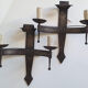 Duo of wrought iron wall lamps by Jean Touret Atelier Marolles