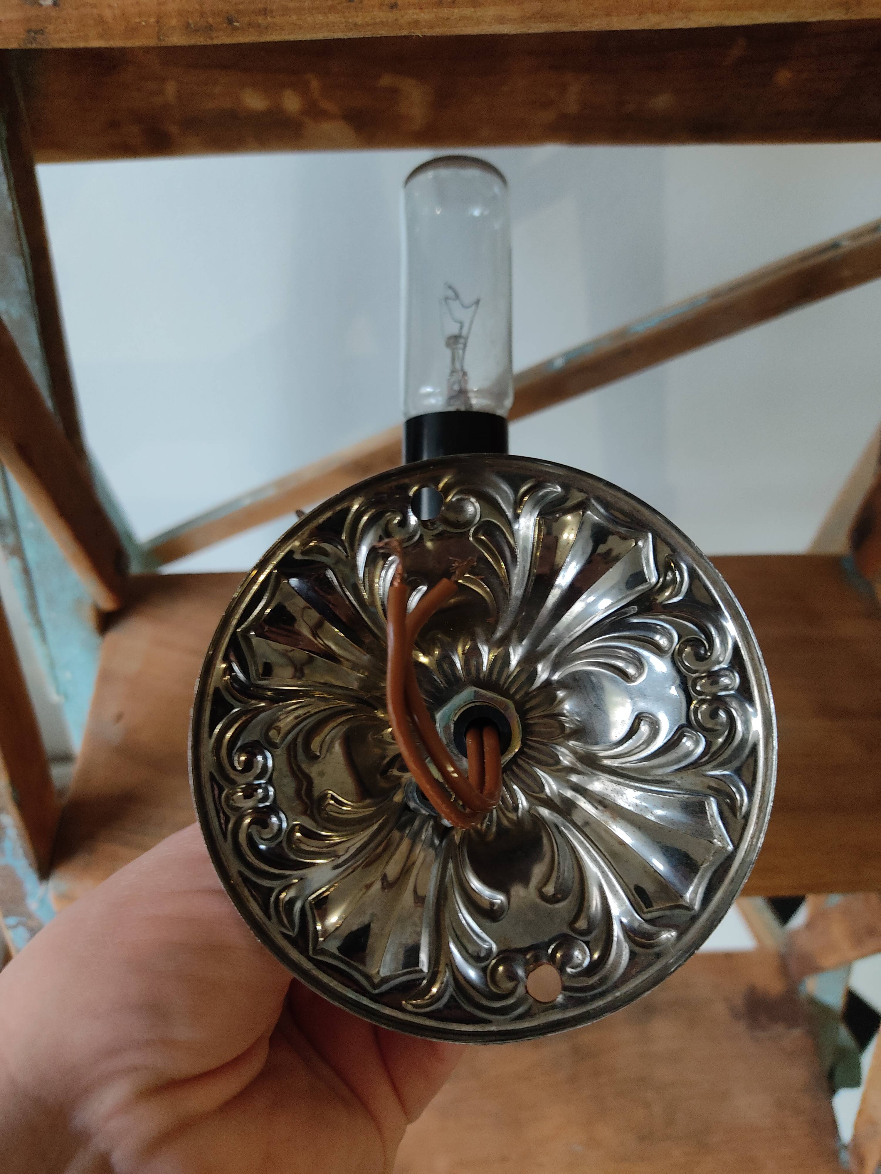 Vintage glass wall lamp