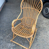 Rocking chair in adult rattan