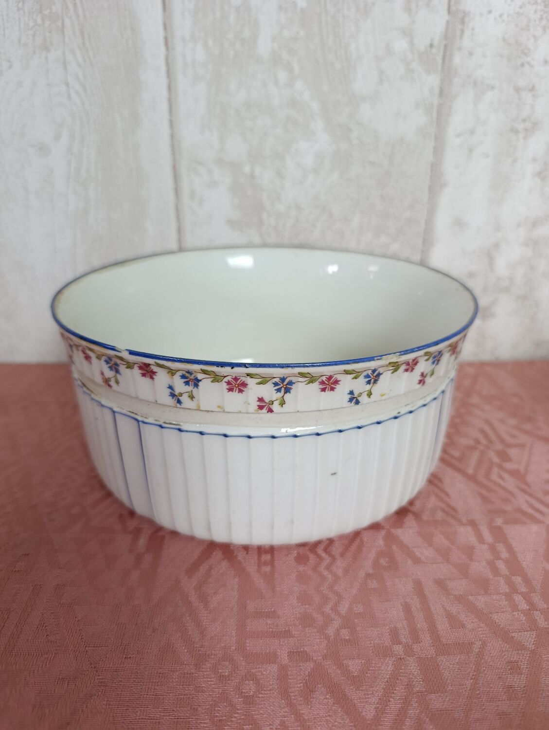 Nested porcelain salad bowls decorated