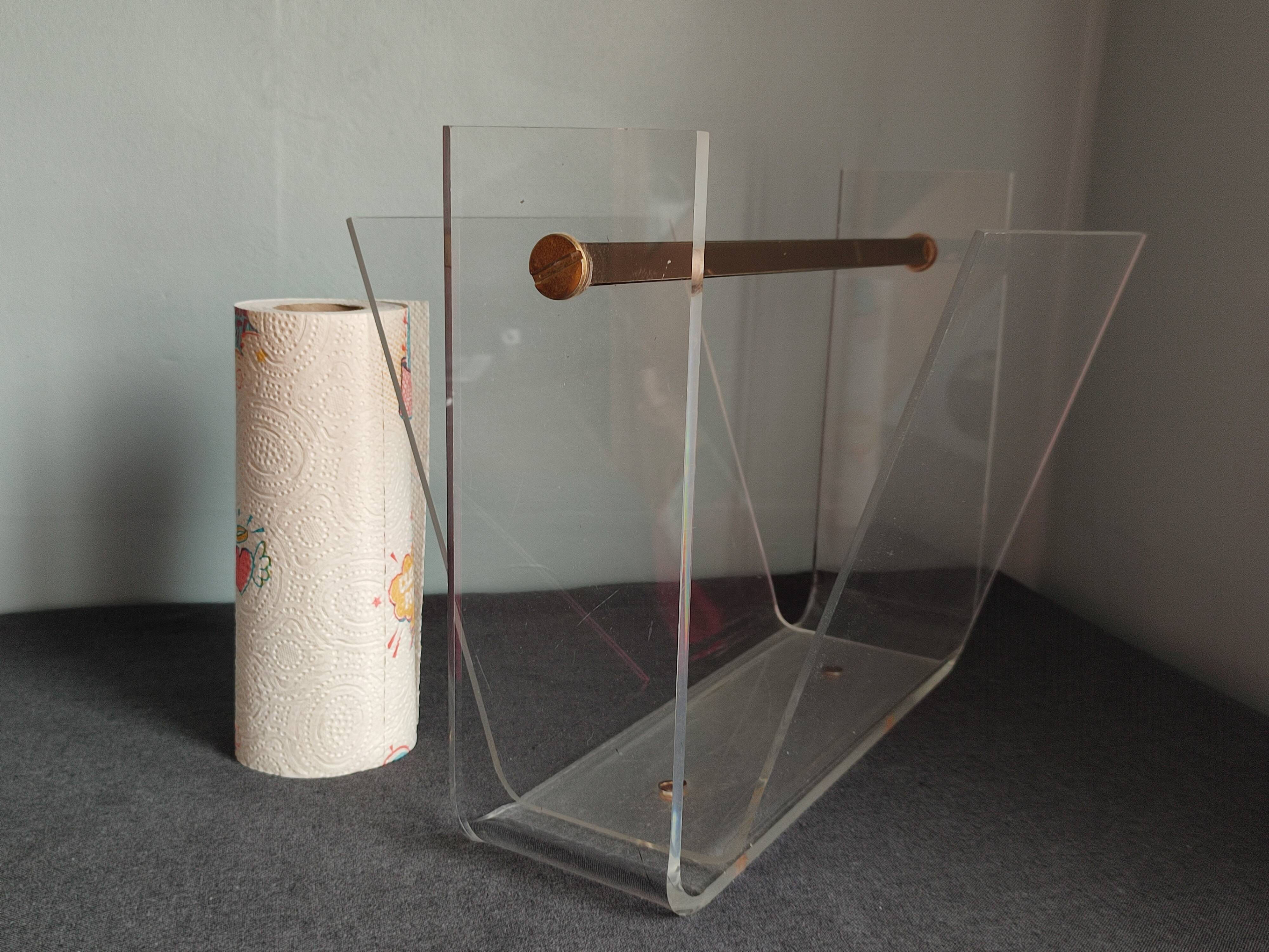 Vintage Roche Bobois plexiglass magazine door