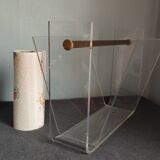 Vintage Roche Bobois plexiglass magazine door