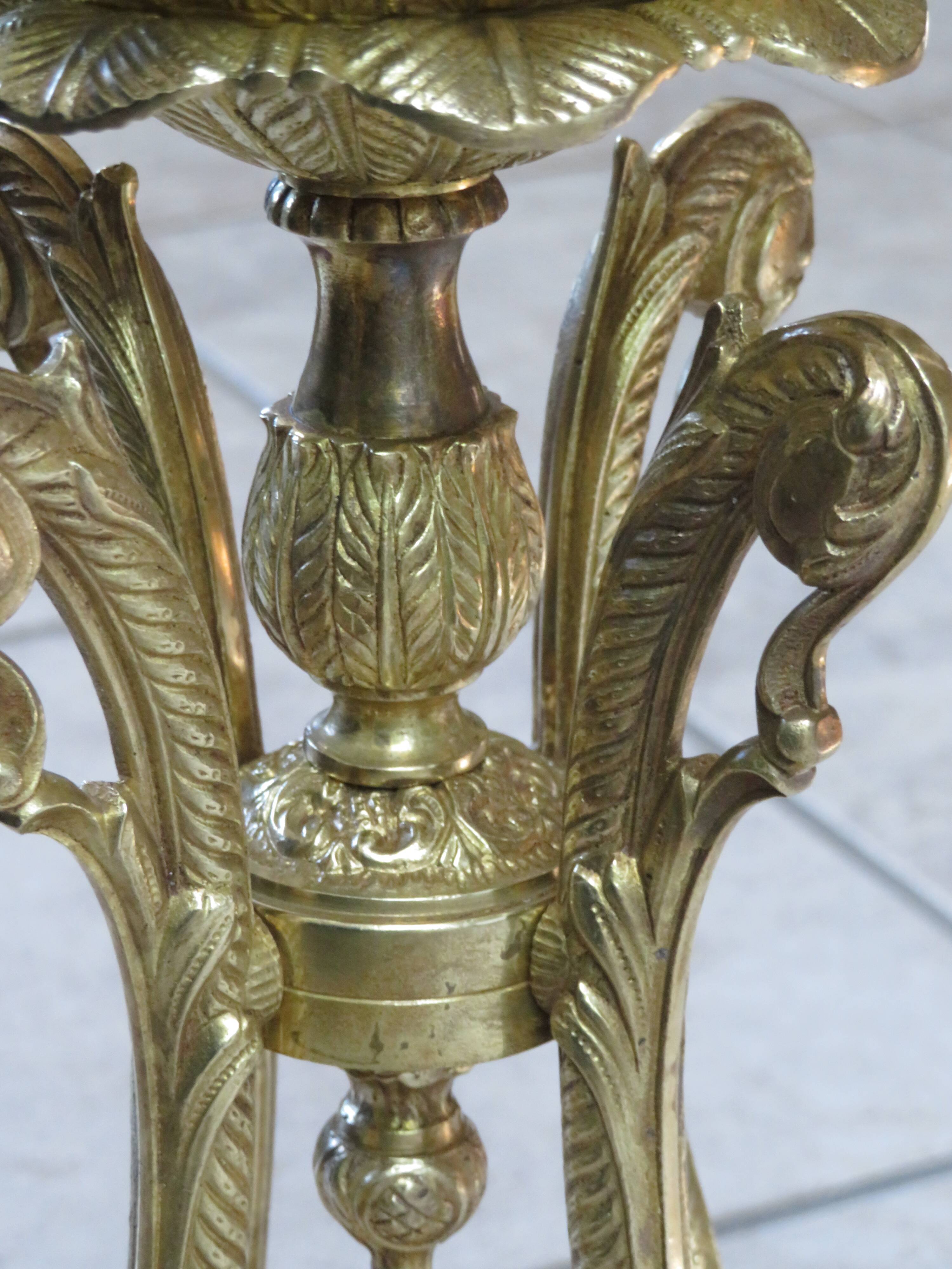 Bronze and blue porcelain floor lamp from the early 20th century.